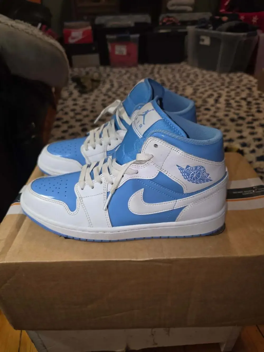Nike Air Jordan 1 Mid Legend Blue White Men's Sneakers FZ2142-114 Size 9.5